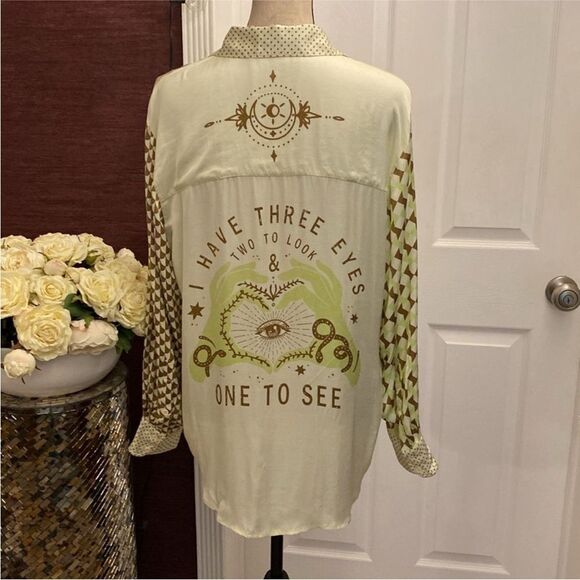 Me 369 silk Stylish Multicolor Women's blouse, M - Picture 7 of 12